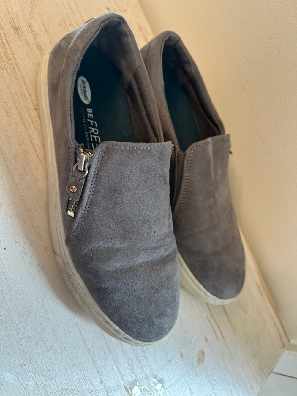 Women’s Gray Slip-On Suede Sneakers